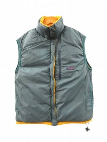 希少　90s montbell モンベル ダウンベスト リバーシブル モンベル Montbell 90s ダウンベスト リバーシブル グリーン オレンジ S