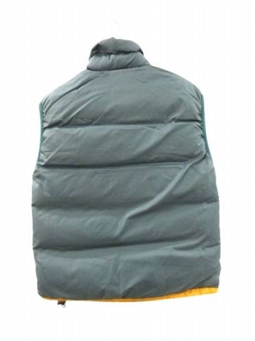 モンベル Montbell 90s ダウンベスト リバーシブル グリーン オレンジ S