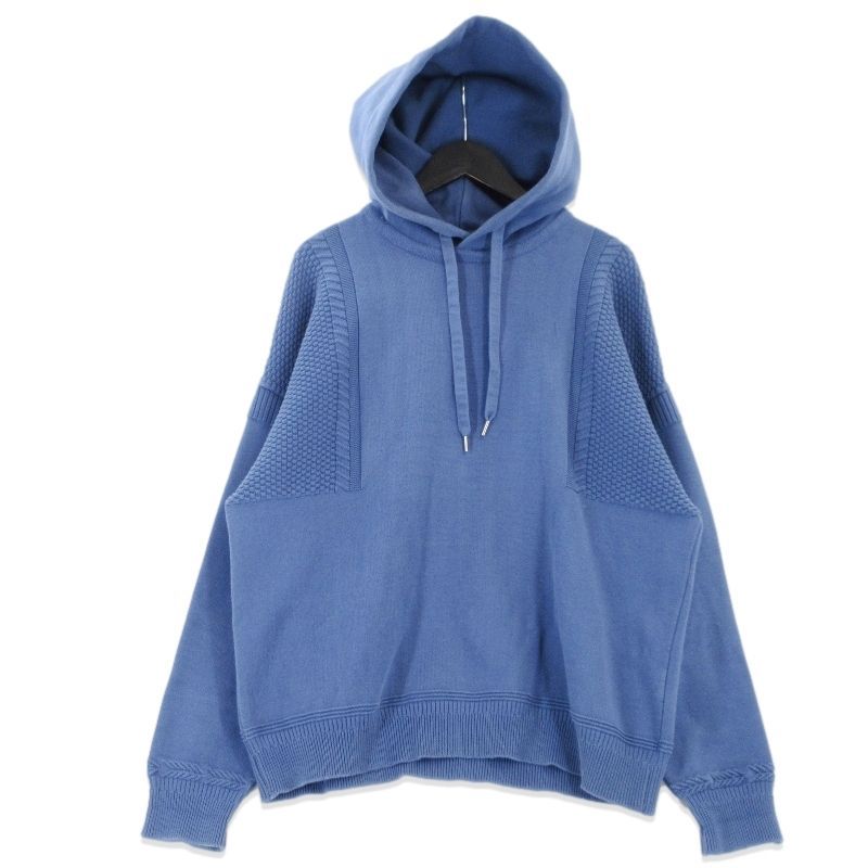YASHIKI ヤシキ パーカー YSK-22AW-KN07 Setsugi Hoodie 天竺編 ニット コットン SMALT BLUE 2 99000137