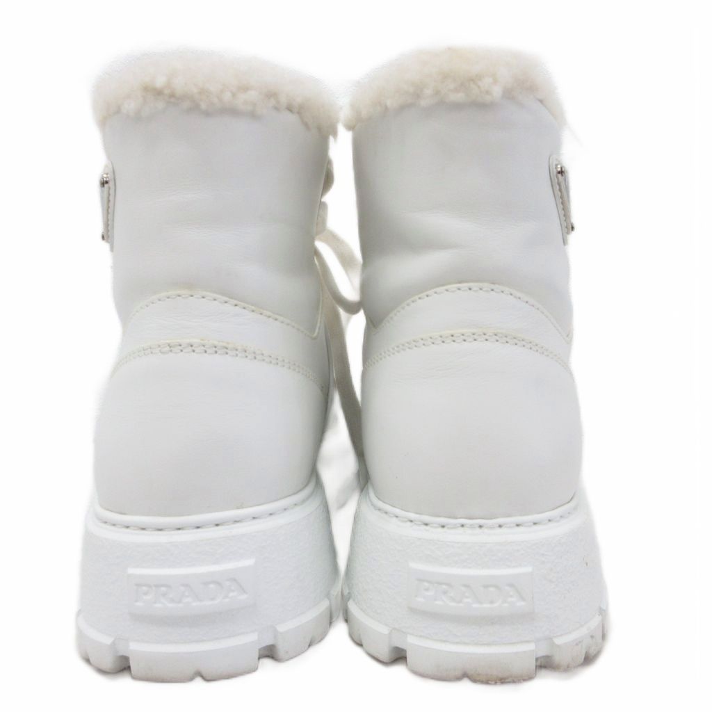 プラダ PRADA ブーツ レザースニーカー シューズ 靴 ハイカット ボア