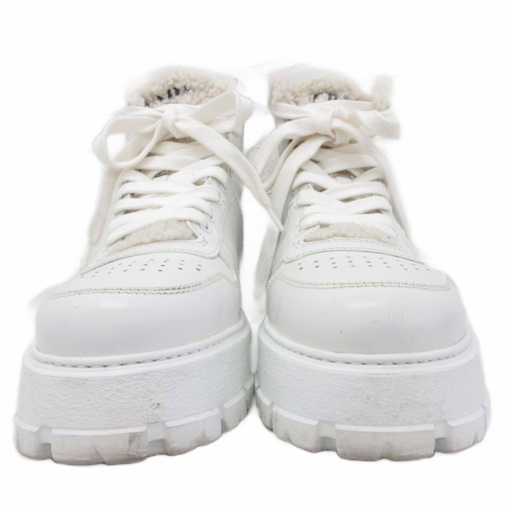 プラダ PRADA ブーツ レザースニーカー シューズ 靴 ハイカット ボア