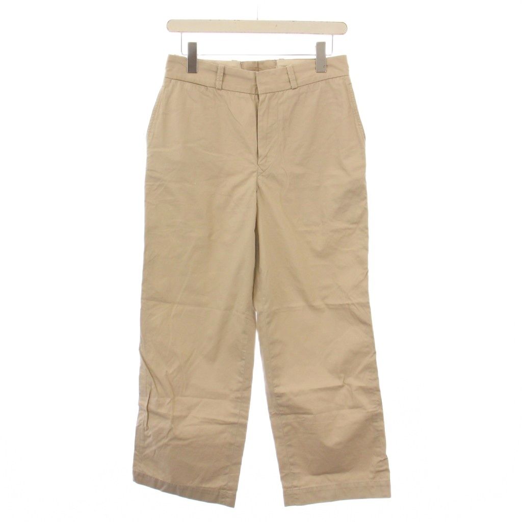 【中古】45R 45rpm うす高密度ギャバのシャルロットパンツ チノパン スラックス ジップフライ ワンカラー ベージュ 人気 フォーティーファイブアールピーエム 45R 45rpm うす高密度ギャバ