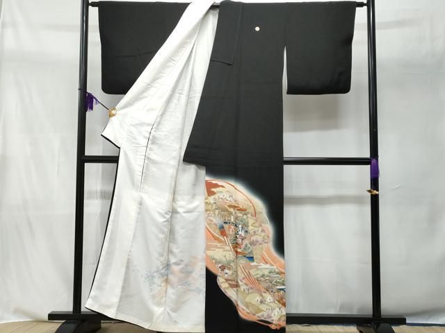 平和屋-こころ店□豪華色留袖 駒刺繍 扇面花文 暈し染め 金彩 正絹