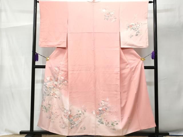 平和屋着物 訪問着 友禅 草花文 正絹 逸品 AAAL6741ck(仕立て上がり