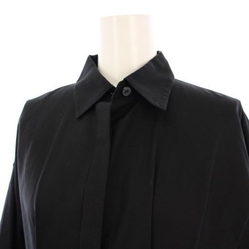 ル フィル LE PHIL 21AW シャツワンピース タック ロング 長袖 0 黒