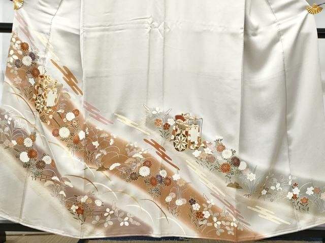 平和屋着物□豪華色留袖 御所車花文 金彩 正絹 逸品 未使用 CABA2603fb