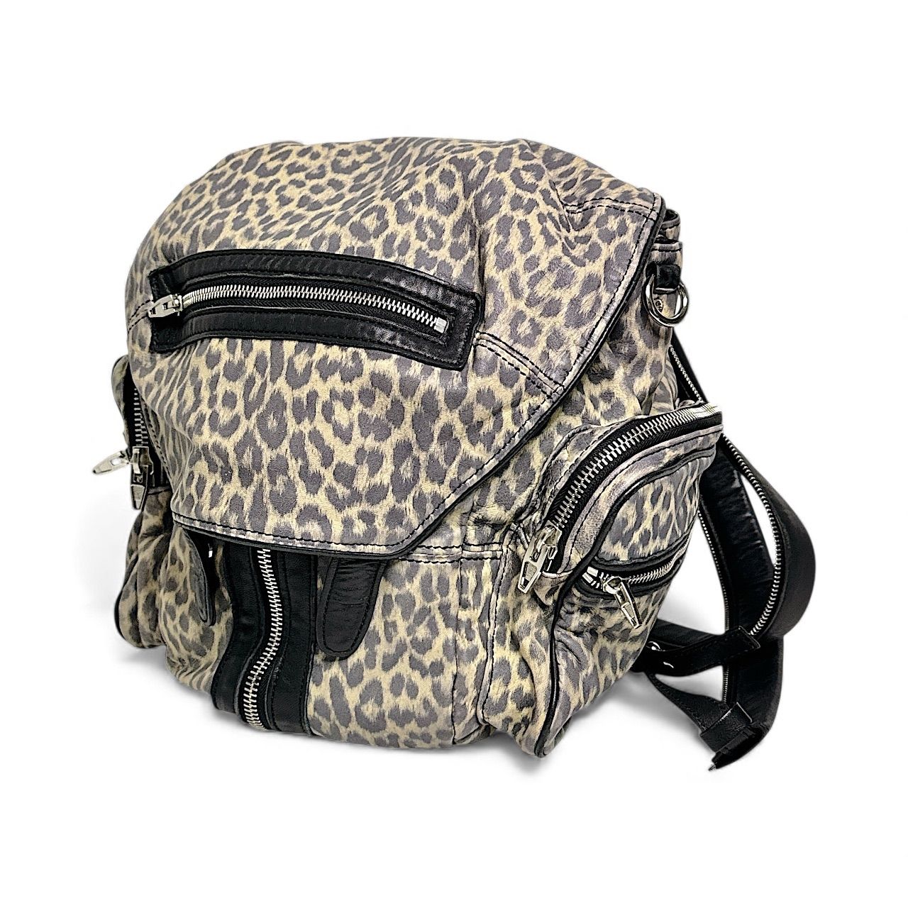 タグ付き WANG アレキサンダーワン マルチバックパック 2 way リュックサック ワンショルダー 肩掛け レザー レオパード 豹柄