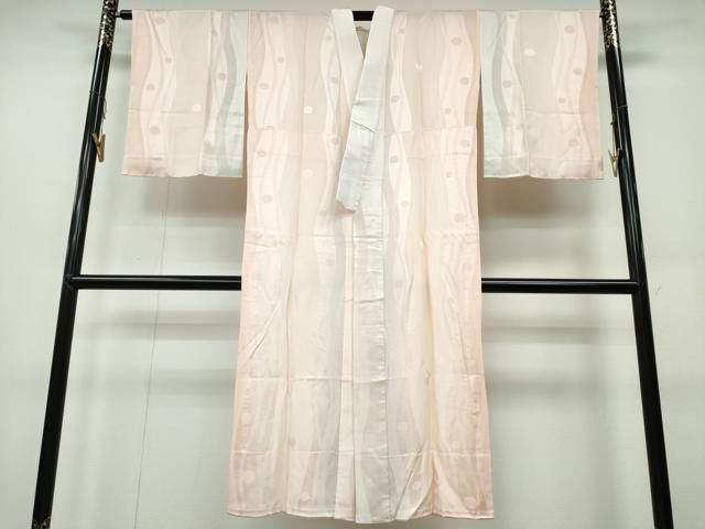 平和屋着物●長襦袢　単衣　花丸地紋　暈し染め　正絹　逸品　CABA4683vp 平和屋着物□長襦袢 無双仕立て よろけ縞丸地紋 暈し染め 正絹 逸品