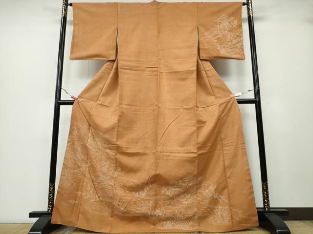 平和屋着物□訪問着 紬地 刺繍 御所解文 金糸 正絹 逸品 CABA0556ng