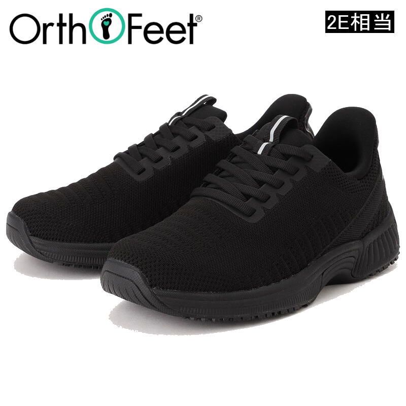 Orthofeet オーソフィート KITA Medium レディース Black|Black ウイメンズ キタ ミディアム 幅広 EE 2 E相当 ウォーキングシューズ ハンズフリー スリッポン かがまず履ける 触らず履ける 手