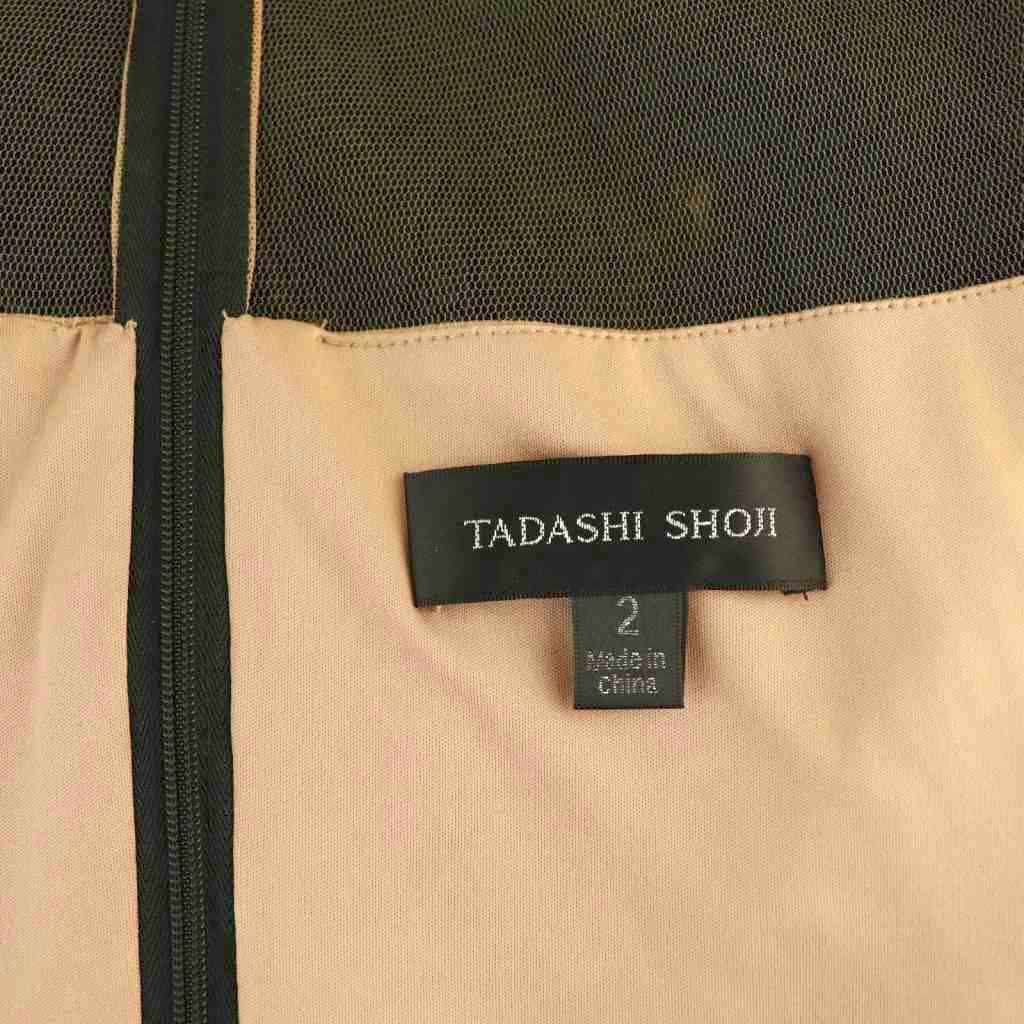 【中古】タダシショージ TADASHI SHOJI レースワンピース シアー タイト 2 黒 ブラック ベージュ /CX ■OS レディース タダシショージ TADASHI SHOJI レースワンピース シアー タイト 2 黒