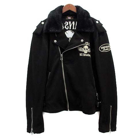 バンソン VANSON フライングスカル 刺繍 フェイクスエード