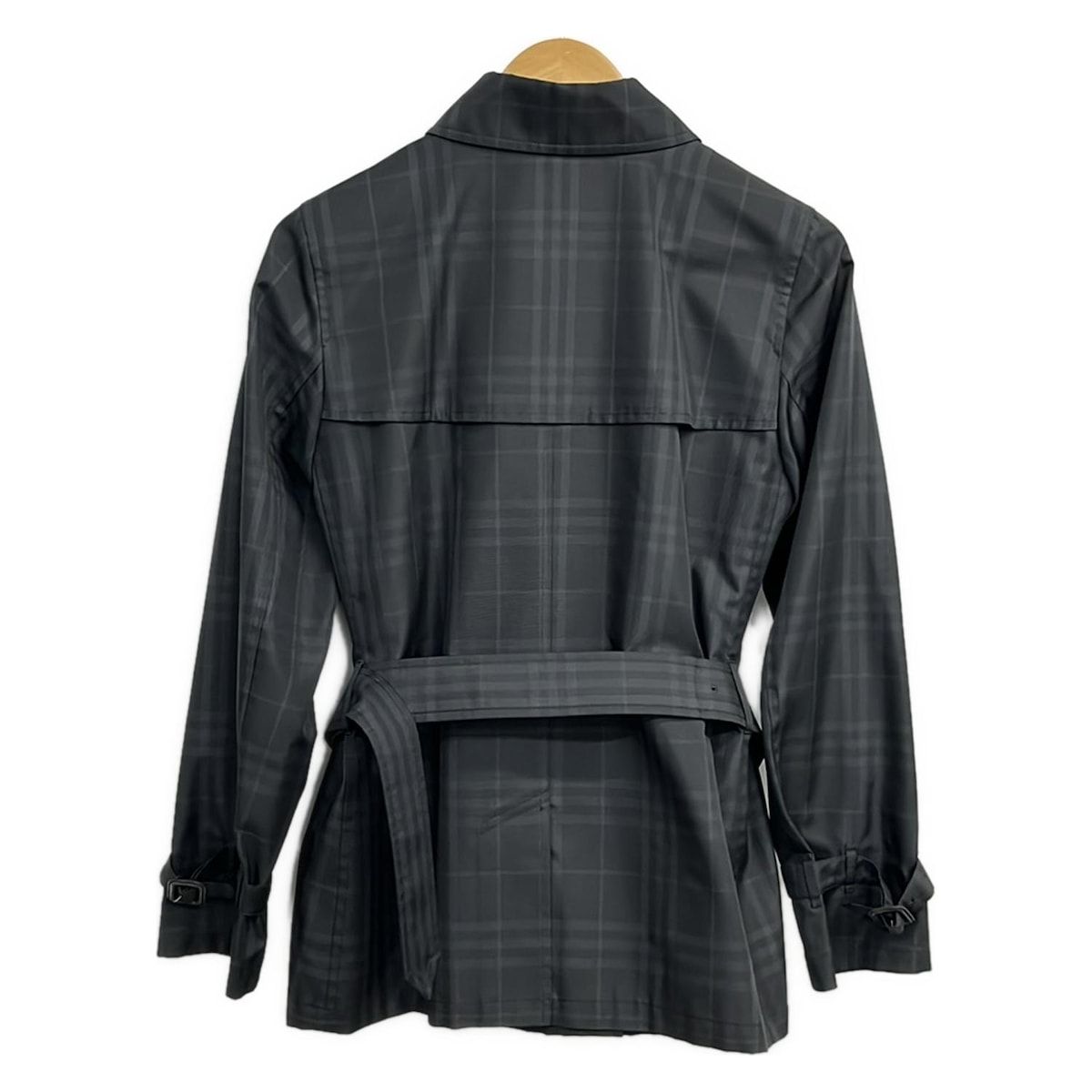 Burberry LONDON バーバリーロンドン コート サイズ38 L レディース - 黒×ダークネイビー 長袖 チェック柄 ショート丈 秋 春