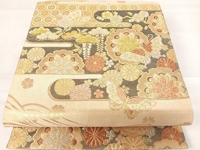 着物屋こころ□西陣 佐賀錦 六通柄袋帯 唐織 全通箔両面 着物屋こころ□西陣 佐賀錦 六通柄袋帯 唐織 全通箔両面