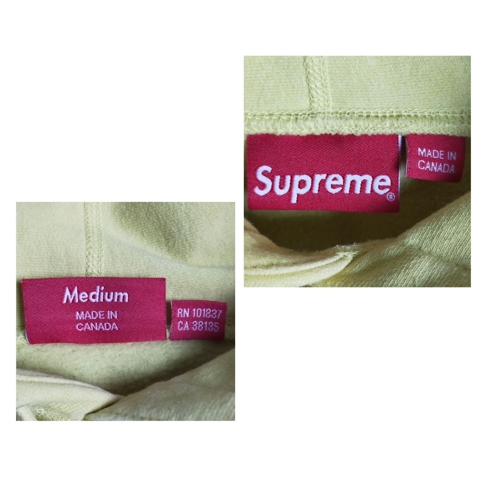 定番】Supreme シュプリーム パーカー M イエロー 黄色 スモール 