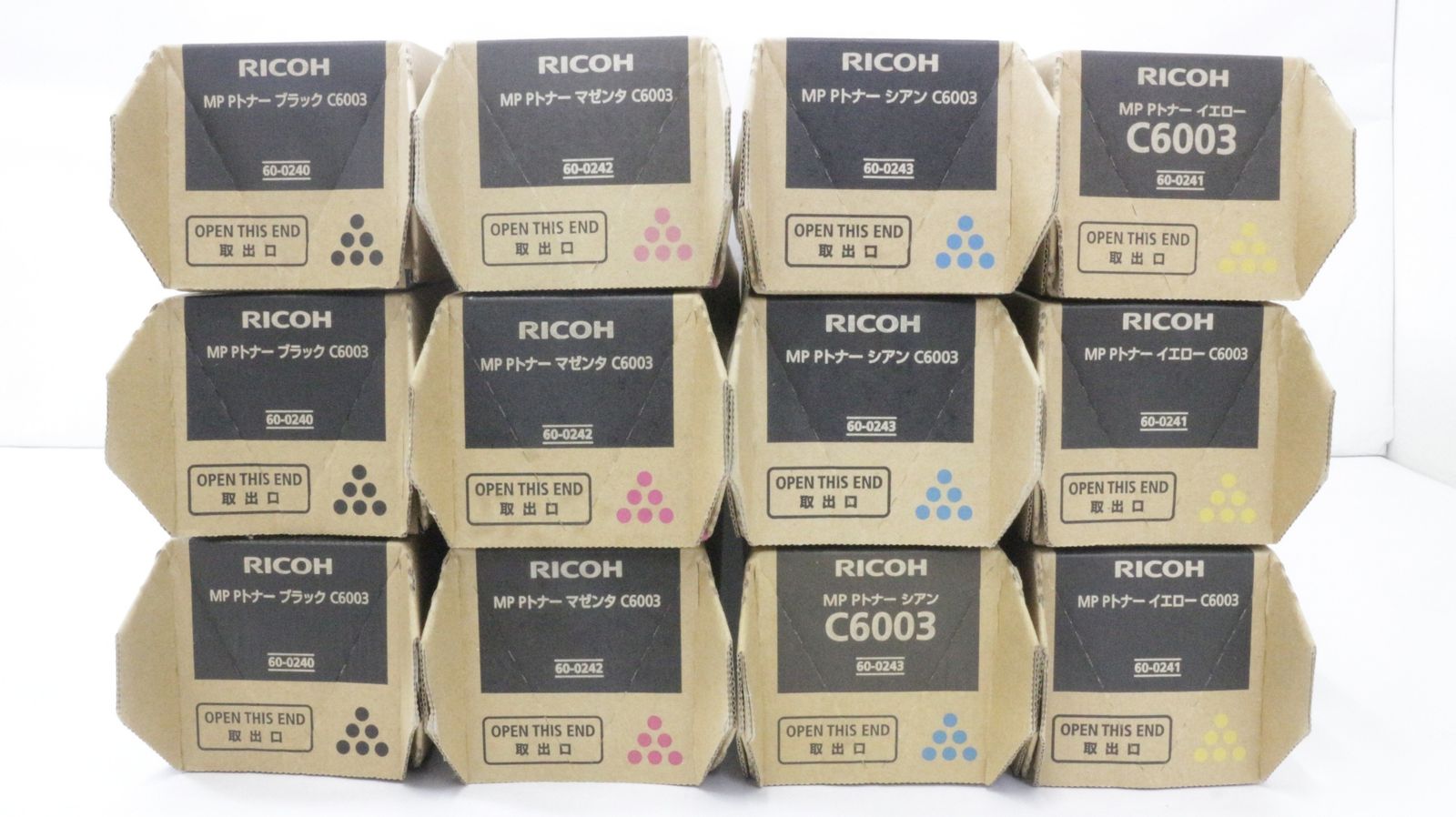 RICOH トナー C 6003 12本 シアン マゼンタ イエロー ブラック 各3 リコー D F 19 5 byebye