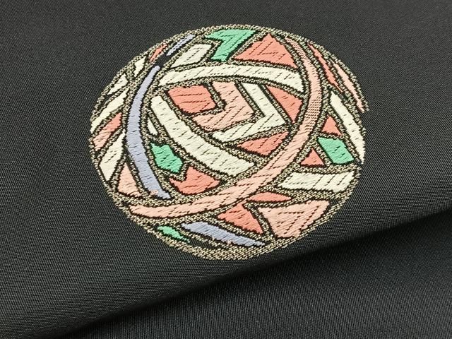 平和屋着物○九寸名古屋帯 唐織 手毬 銀糸 千歳茶色地 正絹 逸品 未