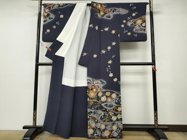 平和屋着物○訪問着 作家物 辻が花 絞り 鬼しぼ縮緬 正絹 逸品