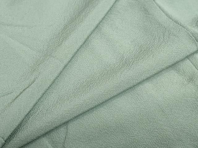 平和屋着物 上質な色無地 紋意匠 山葵色 正絹 ud