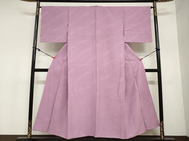 平和屋着物●上質な色無地 立波地紋 菖蒲色 正絹 ♥ ud