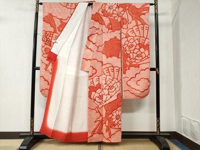 平和屋着物○豪華振袖 総絞り 檜扇草花文 正絹 逸品 CAAZ3987yc - メルカリ