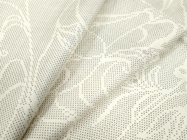 平和屋着物●本場大島紬　白大島　7マルキ　流水花唐草文　正絹　逸品　CABA6209yc 平和屋着物○本場大島紬 白大島 7マルキ 流水花唐草文 正絹 逸品