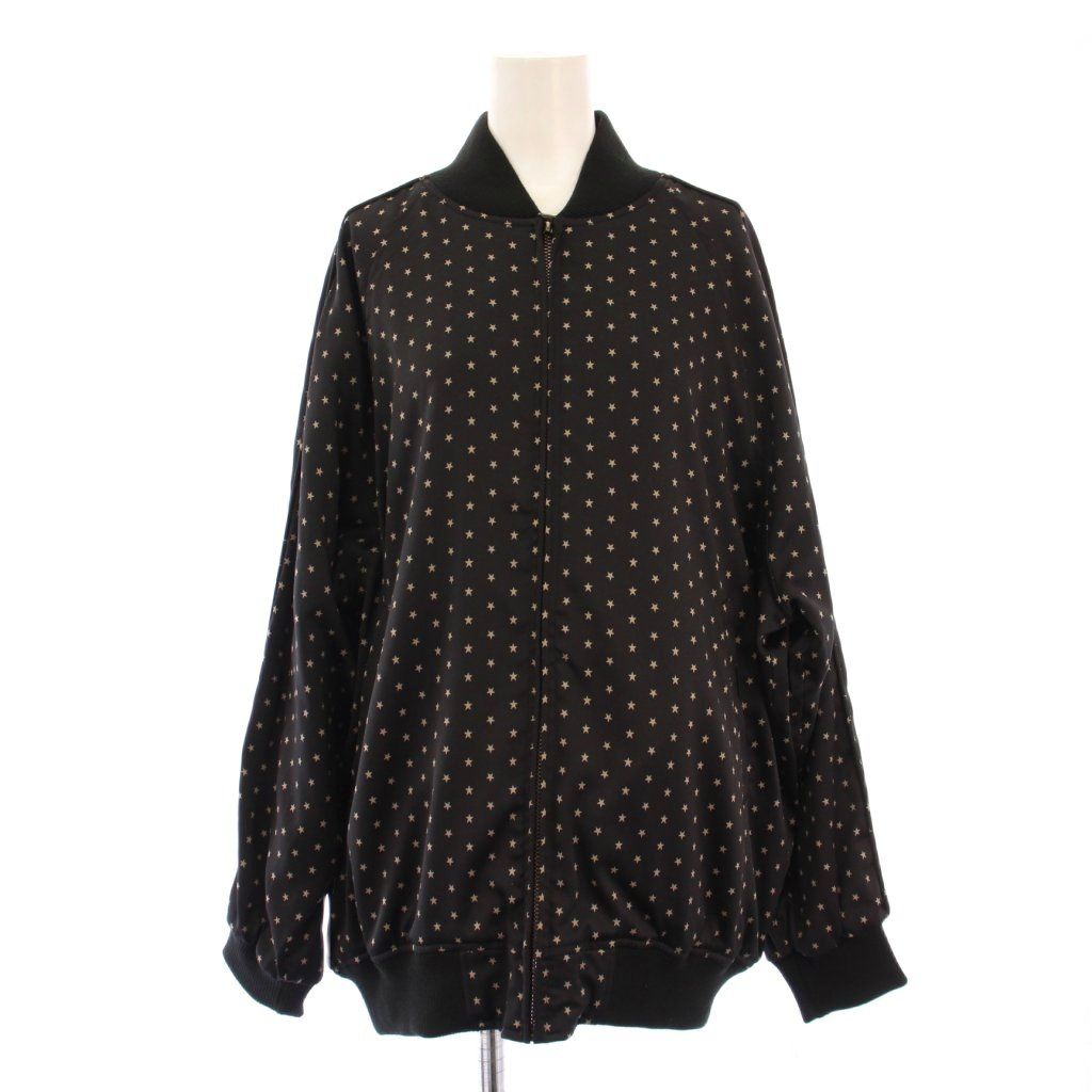 クチュールドアダム COUTURE D'ADAM Stardust Ska Jacket スターダストスカジャケット ブルゾン アウター ショート丈 ジップアップ バイカラー 星柄 ウール混 38 黒 ブラック ベージュ タグ付き 24AW-013 /BB