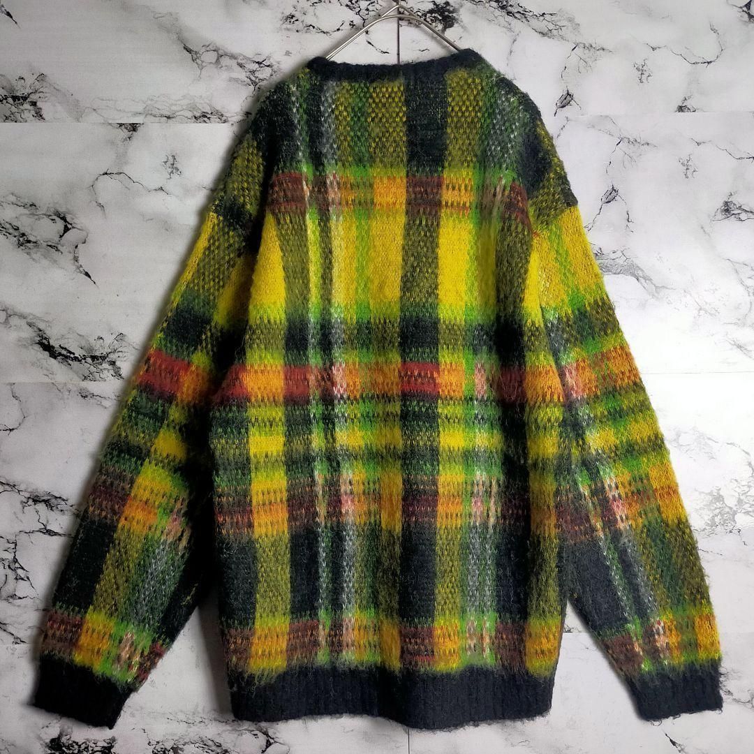 希少】Supreme モヘア ニット M 黄 黒 赤 チェック セーター カート
