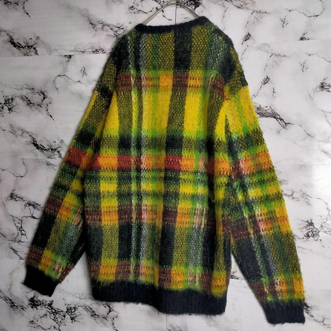 希少】Supreme モヘア ニット M 黄 黒 赤 チェック セーター カート