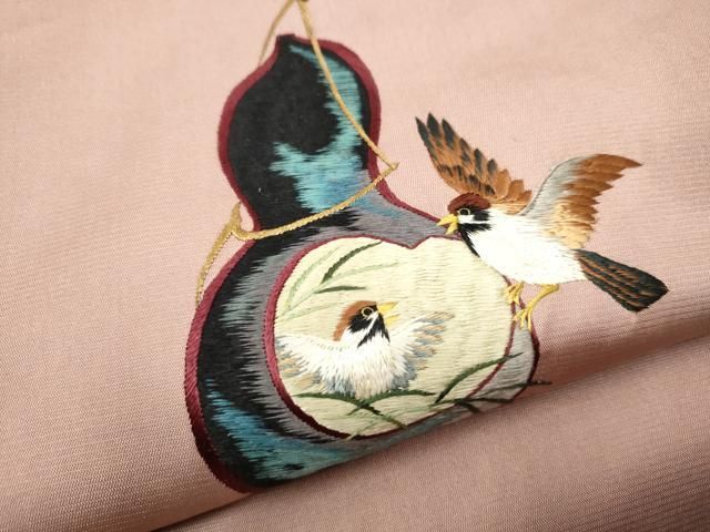 九寸名古屋帯 総刺繍