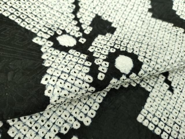 平和屋着物 極上 本疋田絞り 小紋 変わり縞 正絹 逸品 DAAO0233az