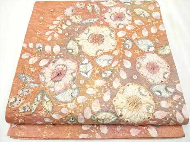 平和屋着物○太鼓柄袋帯 作家物 絞り 辻が花 金銀糸 正絹 逸品