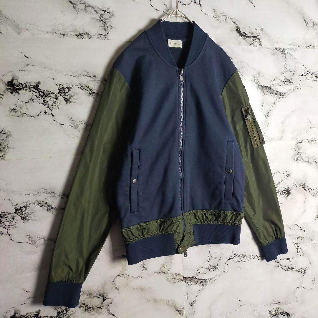 モンクレール MONCLER 袖 ロゴ ワッペン ナイロン 切替 ジップ