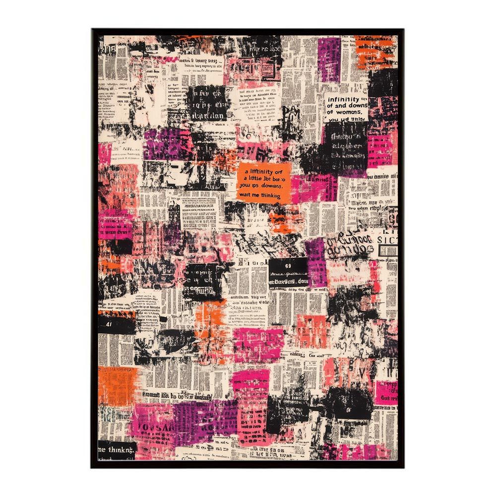 A 約59 x 84 cm lh poster 10286 コラージュ 新聞 雑誌 幾何学 北欧 ヴィンテージ 抽象 リビング インダストリアル シンプル ミニマリスト アート ポスター フレーム付き