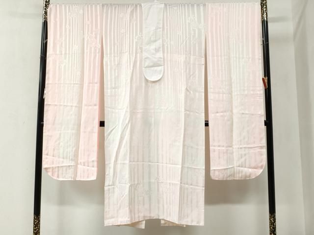 平和屋着物●振袖用長襦袢 縞 毬舞桜地紋 暈し染め 正絹 ♥ yc