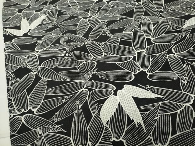 平和屋着物○上質な小紋 笹文 鬼しぼ縮緬 ロング丈 正絹 逸品