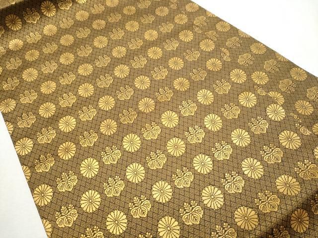 平和屋着物●全通柄　九寸名古屋帯　菊桐文　金糸　　正絹　逸品　CABB0774hy 平和屋着物○全通柄 九寸名古屋帯 菊桐文 金糸 正絹