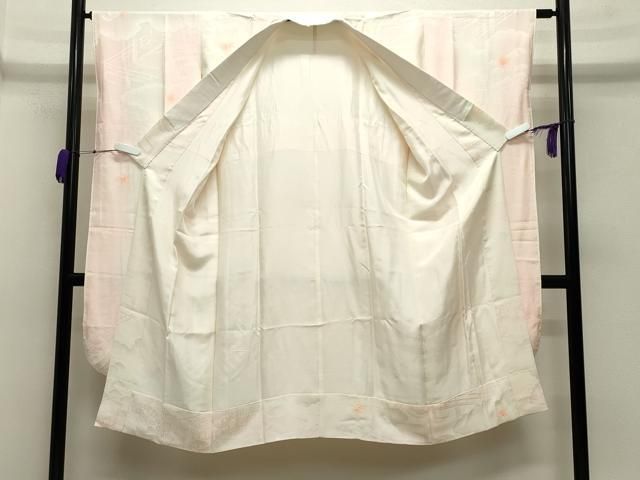 平和屋着物 振袖用長襦袢 袷 絞り 御所車扇面花地紋 暈し染め 正絹 gh