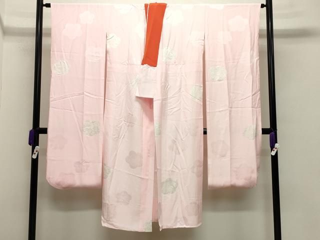 平和屋着物●振袖用長襦袢　袷　絞り　舞梅文　暈し染め　正絹　逸品　CABA9719gh 平和屋着物○振袖用長襦袢 袷 絞り 舞梅文 暈し染め 正絹