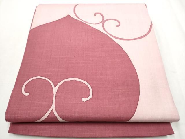 平和屋着物○結城紬 太鼓柄袋帯 型染め 葵 虹色 証紙付き 正絹 逸品