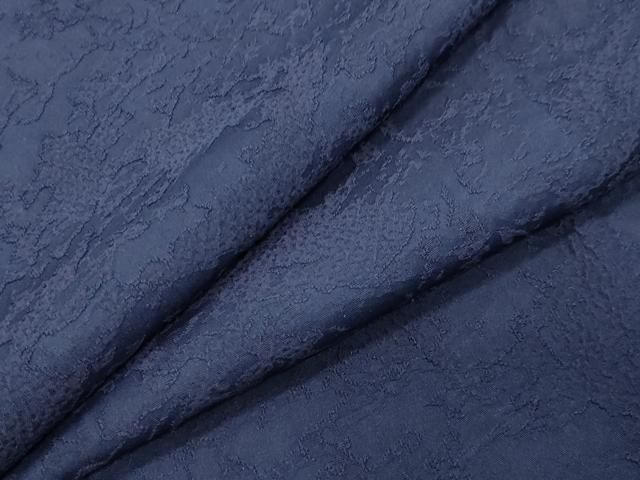 平和屋着物●藍造り国選定無形文化財 藍師 佐藤昭人 藍工房 色無地 吉祥地紋 鉄紺色 正絹 gh