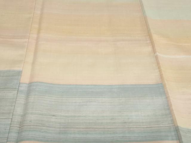 平和屋着物●紅花紬　米沢　訪問着　横段文　正絹　逸品　未使用　DAAZ7658ud 平和屋着物○紅花紬 米沢 訪問着 横段文 正絹 逸品 未使用 DAAZ7658ud