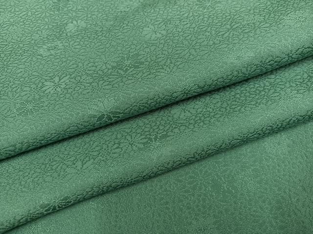 平和屋着物 上質な色無地 花地紋 青磁色 正絹 ph