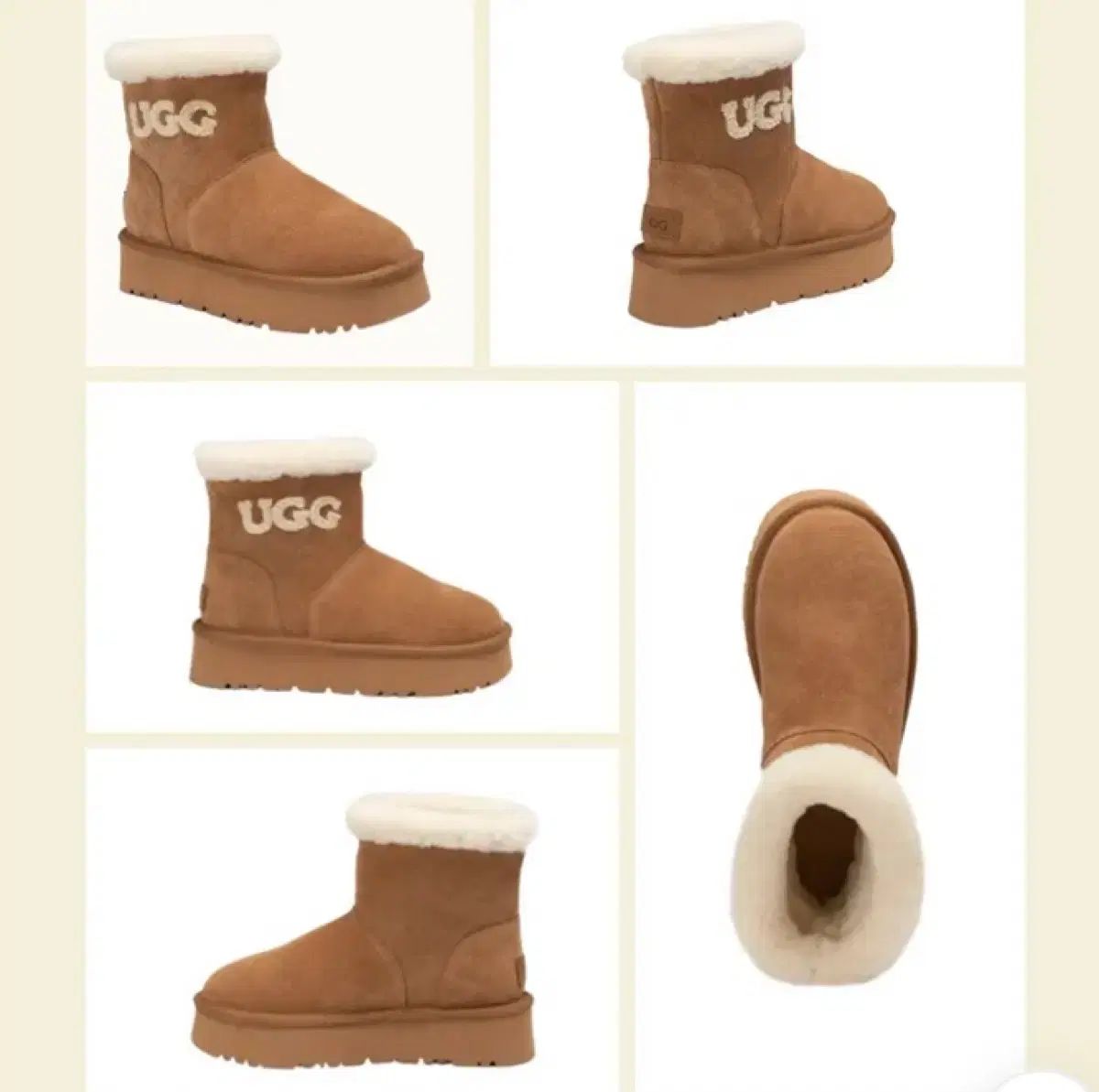 | オーストラリア製アグ ブーツ 天然ウール チェスナット 230 ヒール4 cm