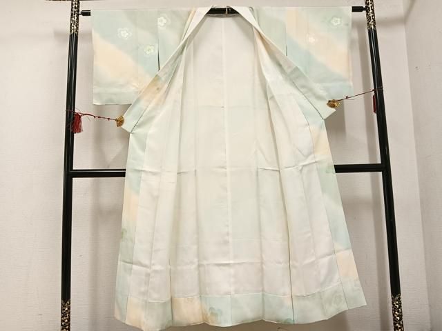 平和屋着物●長襦袢 袷 梅地紋 暈し染め 正絹 ph