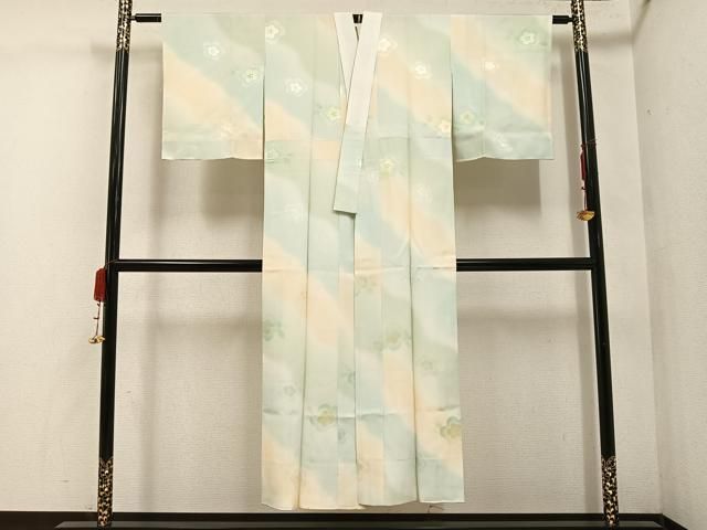 平和屋着物○長襦袢 袷 梅地紋 暈し染め 正絹 逸品 AABE2524ph