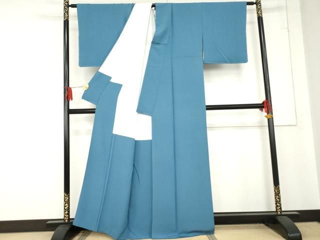 平和屋着物○上質な色無地 薄群青色 正絹 逸品 AABE0183cs - メルカリ