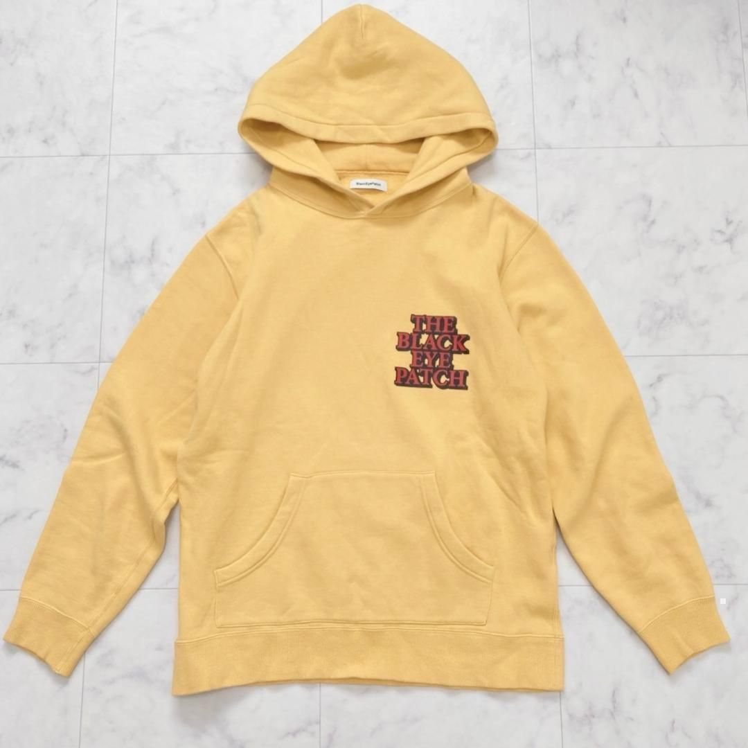 BLACK EYE PATCH 初期　プルオーバー　パーカー　イエローL BLACK EYE PATCH 初期 プルオーバー パーカー イエローL - メルカリ