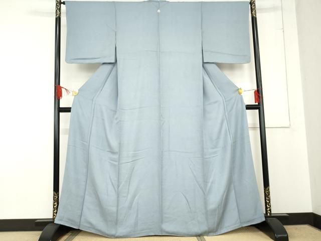 平和屋着物●上質な色無地 風景草花地紋 淡藤色 正絹 ♥ cs