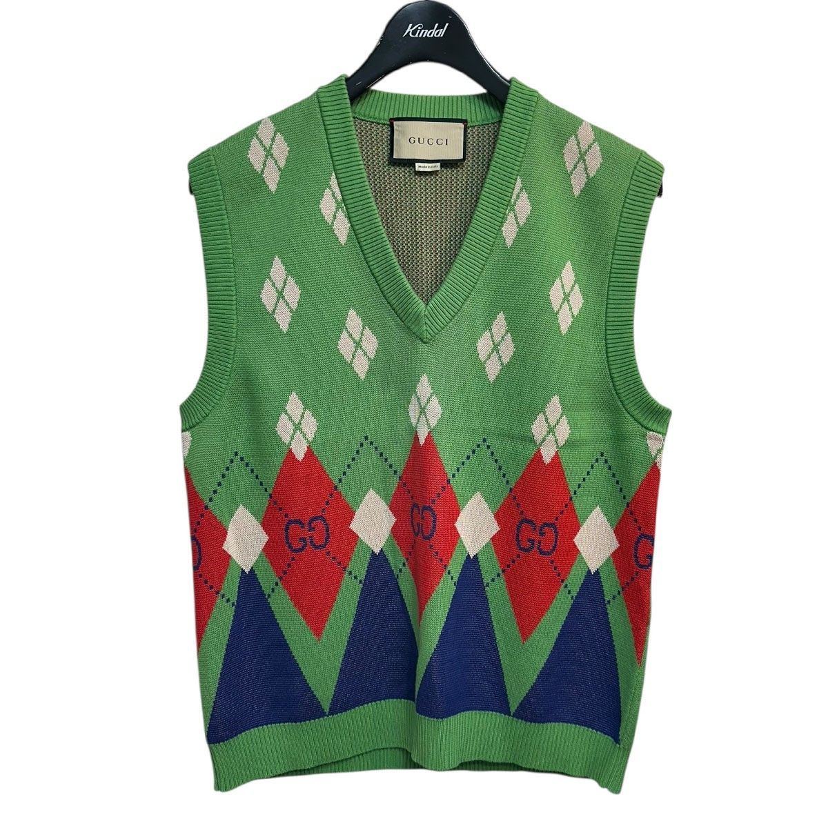 GUCCI アーガイルニットベスト 653841 XKBUQ 8071000166227 - メルカリ